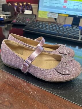 Girls Sparkle Mary Jane Dress Shoes with Bow - Purple size 13